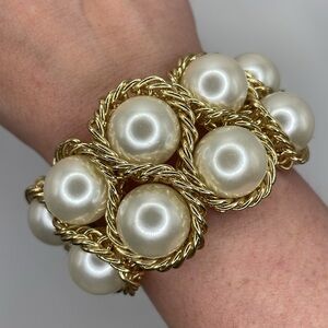 Faux Pearl & Chain Bracelet